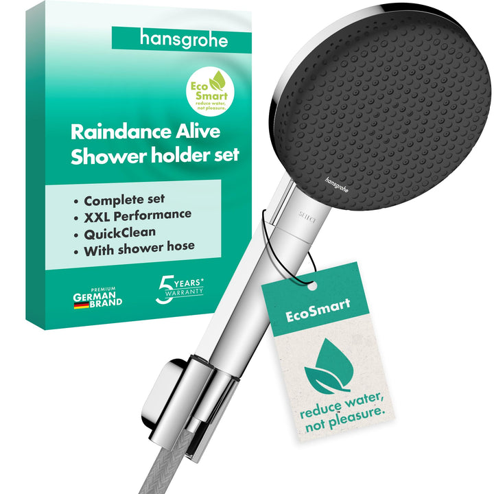 hansgrohe Raindance Alive Select S - Duschset mit Duschkopf wassersparend (EcoSmart, 3 Strahlarten i