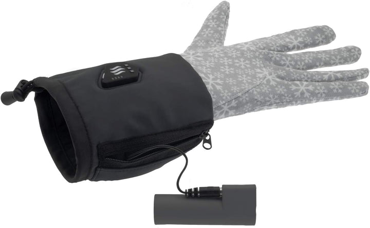 Glovii GEG Akku Beheizte Thermoaktive Universal Handschuhe, Grössen S-M, L-XL, Hellgrau-Schwarz, Sch