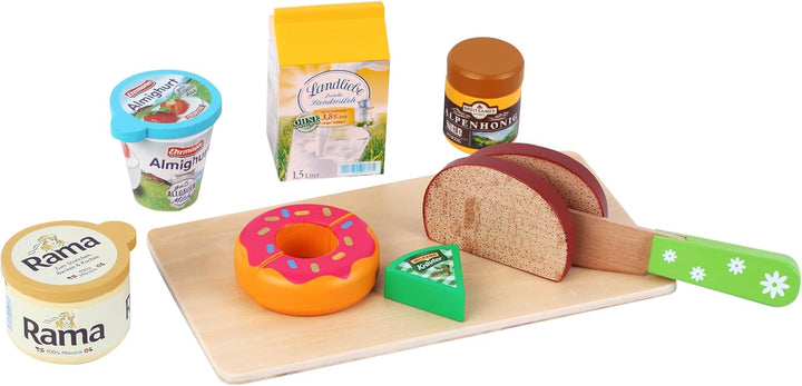 tanner DER KLEINE KAUFMANN TANNER Deco - Frühstücks-Set aus Holz, mit verschiedenen Produkten, Zubeh