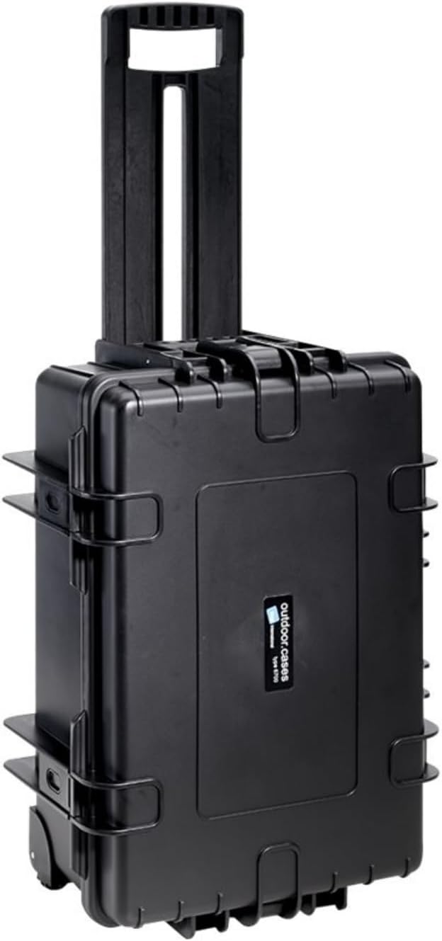 B&W Transportkoffer Outdoor - Typ 6700 - Schwarz mit variabler Facheinteilung, Trolley Koffer, ideal