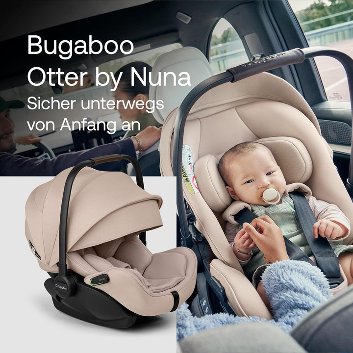 Bugaboo Otter by Nuna – i-Size Babyschale ab Geburt mit flacher Liegeposition, UPF 50+ Sonnenverdeck