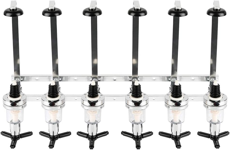 6 Flaschen Getränkeportionierer Bar Butler Wand Flaschenhalter Saft Getränkespender für Cocktail, Ba