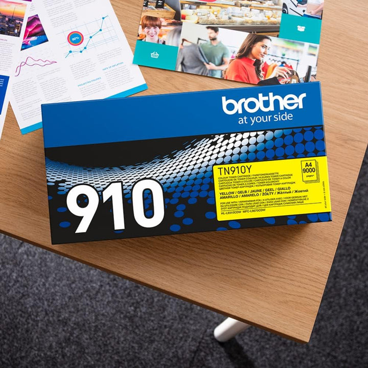 Brother Original Ultra-Jumbo-Tonerkassette TN-910Y gelb (für Brother HL-L9310CDW, HL-L9310CDWT, HL-L