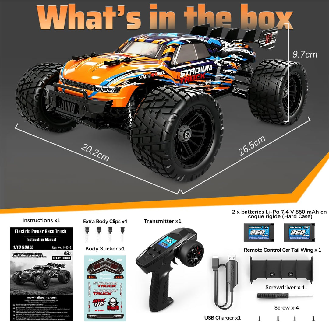 HAIBOXING Ferngesteuertes Auto 4WD RC Auto 1/18 36 km/h All Terrains Offroad Elektro Fahrzeug 2,4 GH