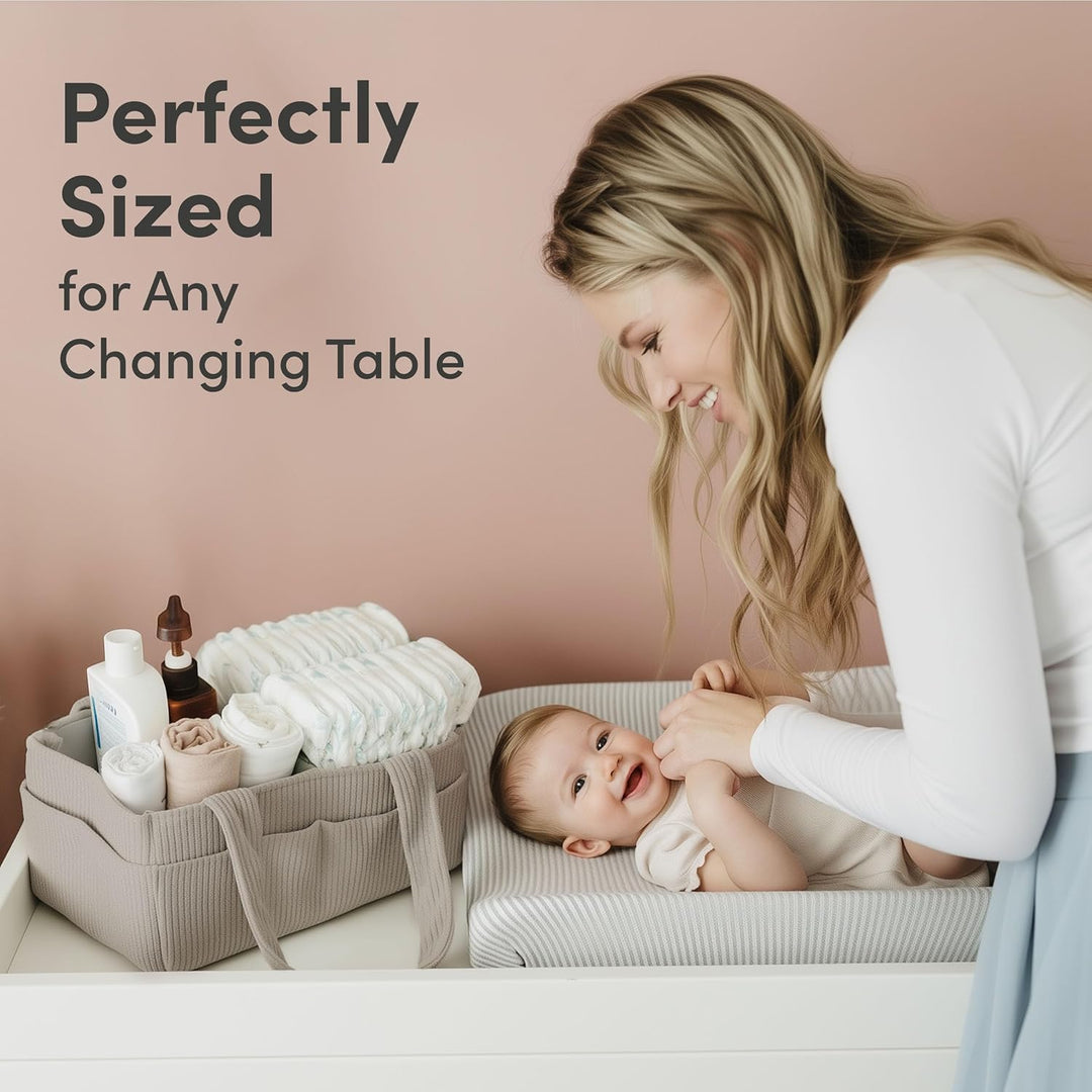 PUTSKA Baby Diaper Caddy Organizer for Changing Table – Stylish Nursery Storage Basket, Newborn Esse