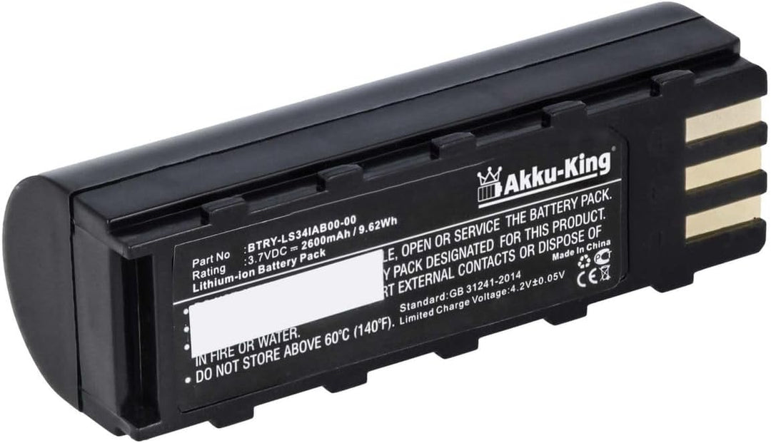 Akku-King Akku Akku kompatibel mit Zebra 21-62606-01 - Li-Ion 2600 mAh - für Zebra MT2000 Symbol DS3