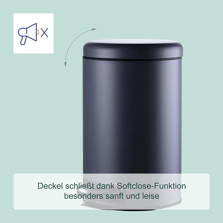 Relaxdays Mülleimer, 12 Liter, entnehmbarer Kunststoff-Inneneimer, mit Fusspedal, Bad, Küche, Tretmü