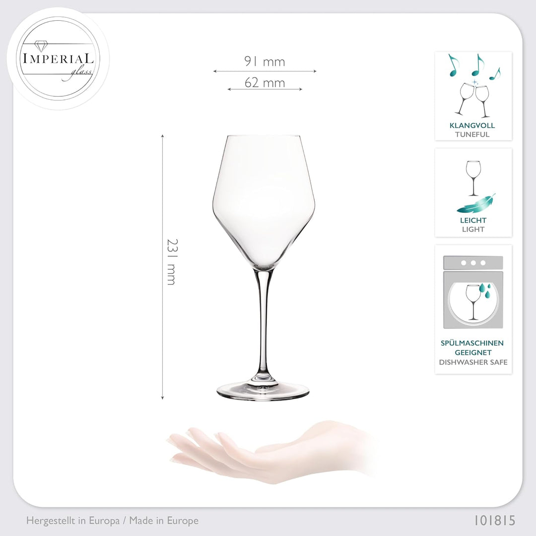 Weindekanter Set mit 4 Rotweingläsern aus Crystalline Glas Serie Rom – handgefertigte Weinkaraffe mi