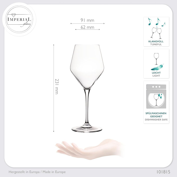 Weindekanter Set mit 4 Rotweingläsern aus Crystalline Glas Serie Rom – handgefertigte Weinkaraffe mi
