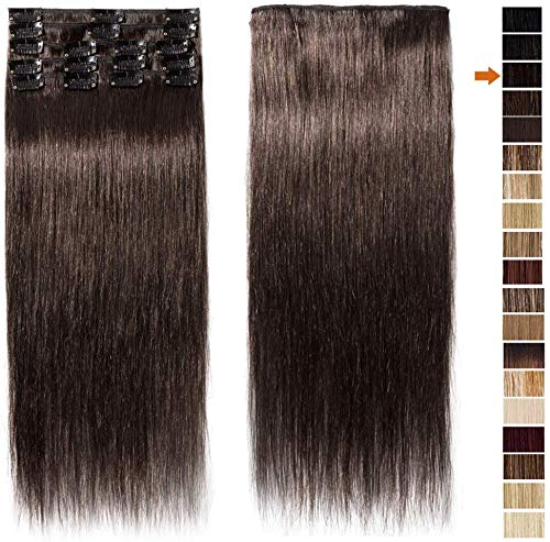 SEGO Clip in Haarverlängerung dünn Extensions Echthaar günstig 100% Remy Human Haar Haarteil natürli
