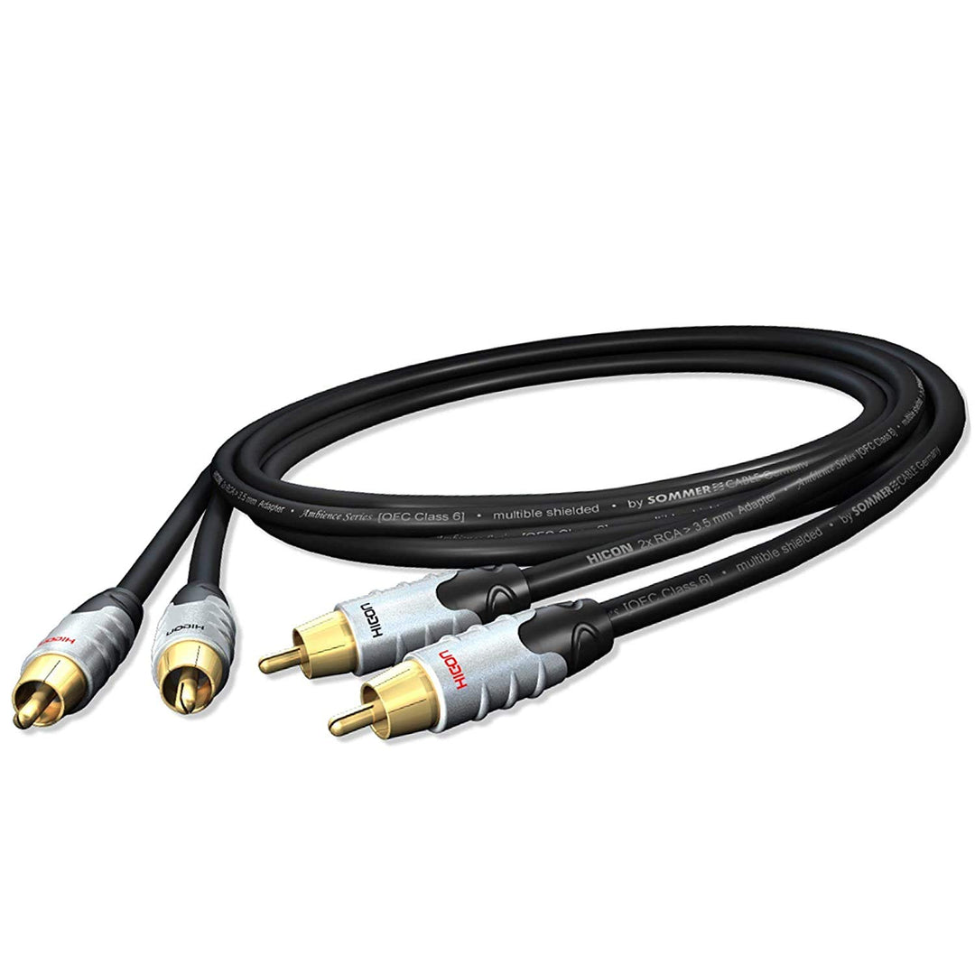 Hicon Ambience 3m Stereo Audio RCA Cinch Kabel OFC 3-fach geschirmt für Stereoanlagen Verstärker und