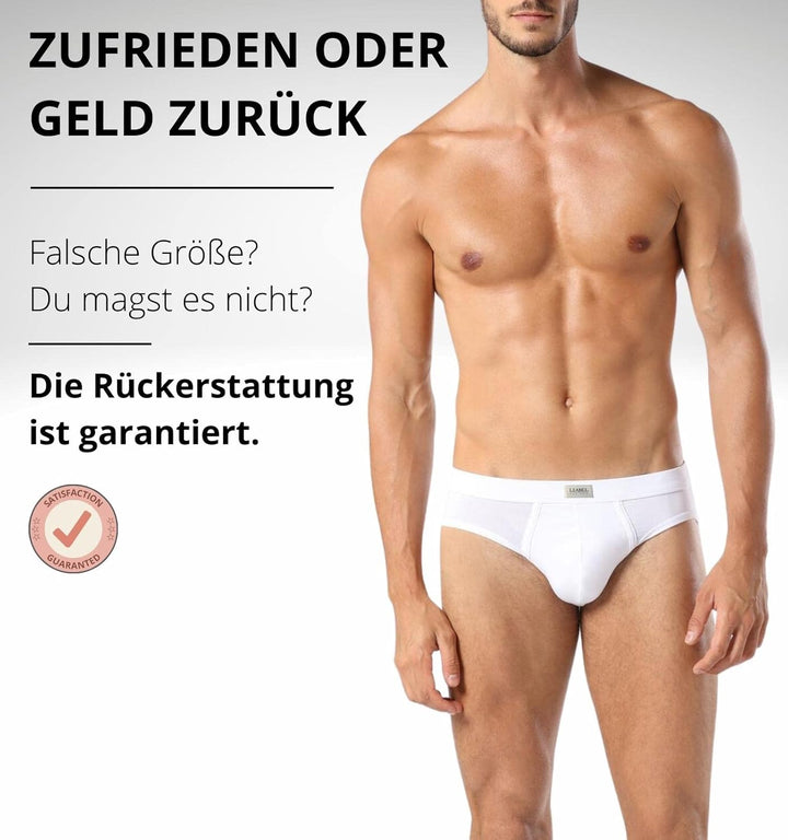 Liabel ® 6 Classic Herren Slip aus Baumwolle Unterwäsche ohne Etiketten, Cotton Stretch Essential M