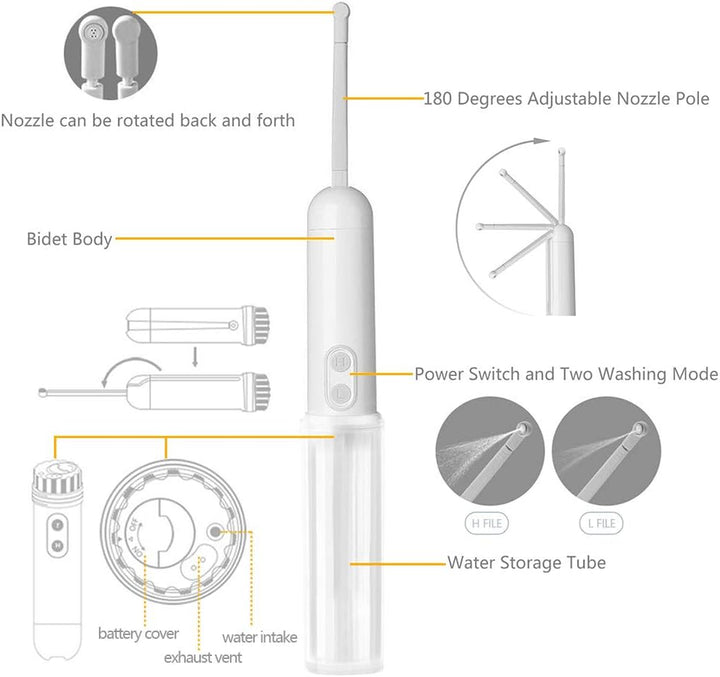 Po Dusche Tragbarer Bidet ersetzt Feuchttücher und Dusch WC Mobiles Reise Bidet Intimdusche Hand-Bid