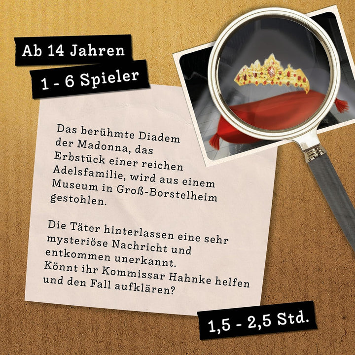 Hidden Games Tatort - Das Diadem der Madonna, Krimispiel für Erwachsene, Detektivspiel, Cold Case, F