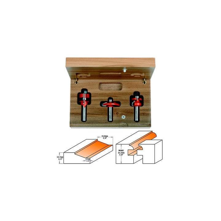 CMT Orange Tools 900.024.11 – ESTUCHE 3 Fräser HW S 8 Küchen (Lonnie Bird)
