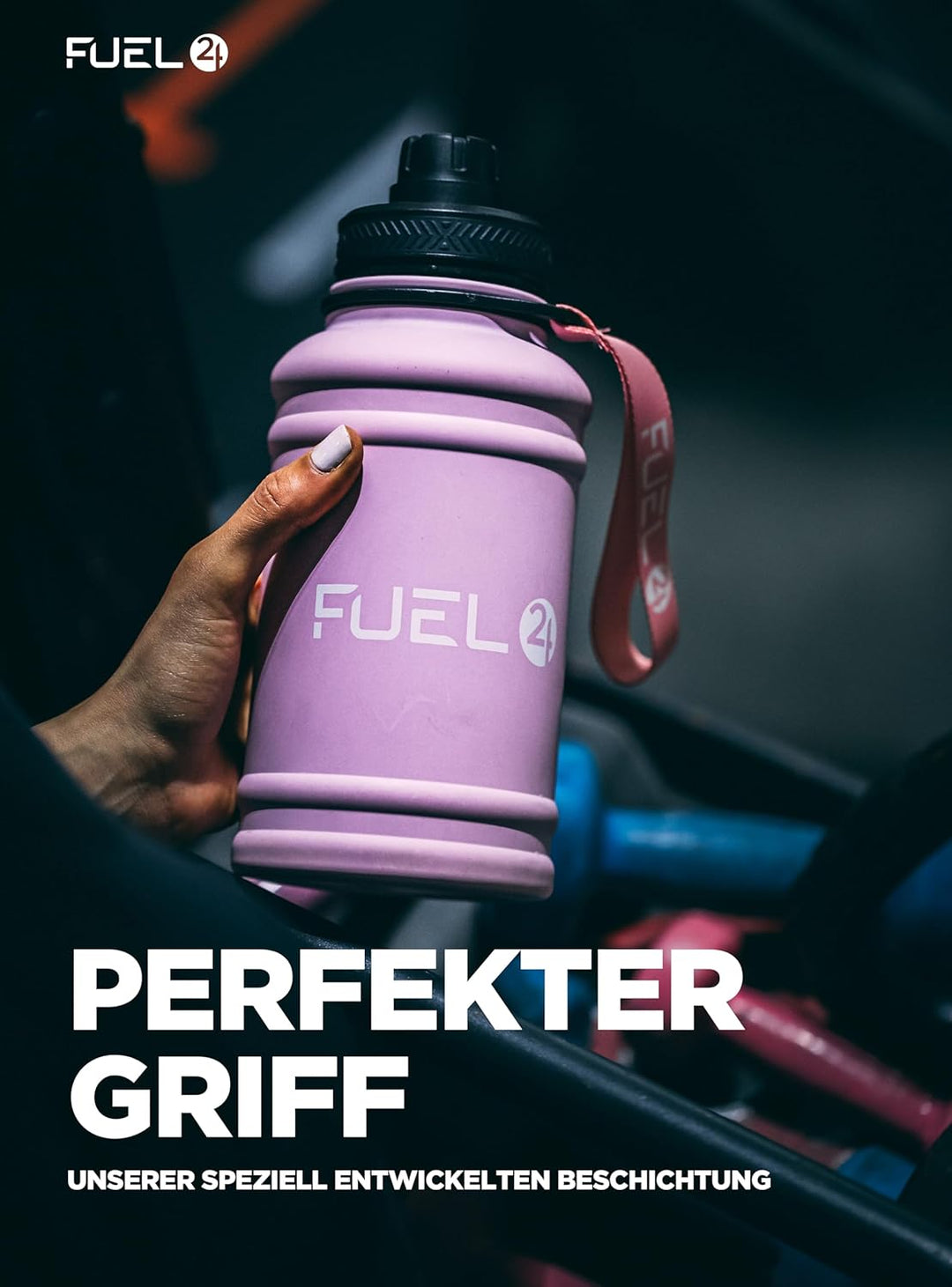 Fuel24 Extra Stark Trinkflasche Metall 1.3L & 2.2L - Auslaufsicher & BPA-Frei Wasserflasche Edelstah