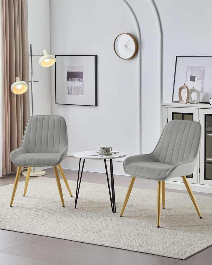 Lestarain 2 Stücke Esszimmerstuhl, Retro Küchenstuhl Wohnzimmerstuhl Sitzfläche Aus Samt Retrostuhl