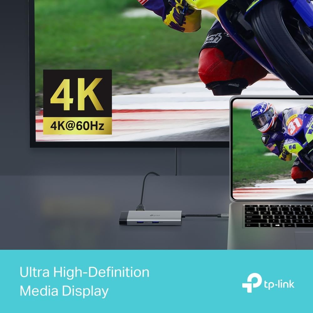 TP-Link UH6120C USB C Hub PD100W, 4K 60Hz HDMI, 1× USB C 5Gbps, 2× USB A 5Gbps, Gigabit Ethernet, ko