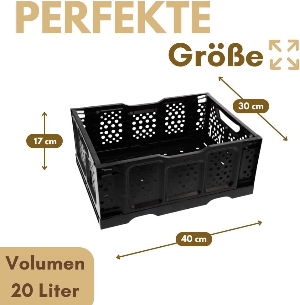 GarPet 2er Set Klappbox Klappkiste Einkaufskorb faltbar Einkaufkiste klappbar Kiste Stapelbox Stabil