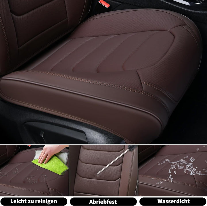 FLORICH Autositzbezüge Komplettset 5 Stück Vorder und Rücksitzbezüge PU-Leder Universel Auto Wasserd