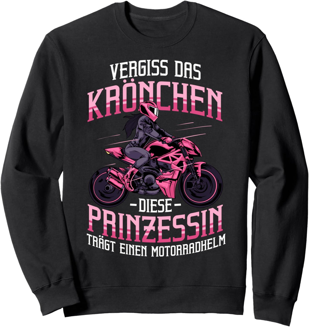 Motorradfahrerin Bikerin Motorradhelm Motorradfahren Sweatshirt