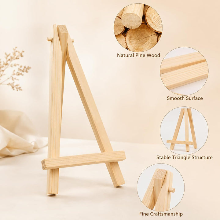 JMIATRY 50 Stück Mini Staffelei, 8 x 15 cm Staffelei Klein, Tischstaffelei Holz für Tischdeko, Malha