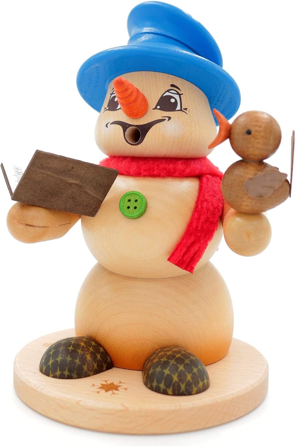 Kuhnert - Erzgebirgische Holzkunst Räuchermann Räucherfigur Schneemann 19cm - Sänger, Sänger