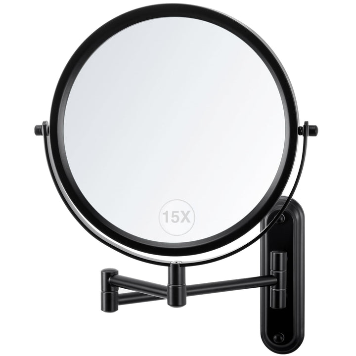 VORREMIRR Wandmontierter Make-up-Spiegel - 1X / 15X Vergrössernder Make-up-Spiegel mit erweitertem A