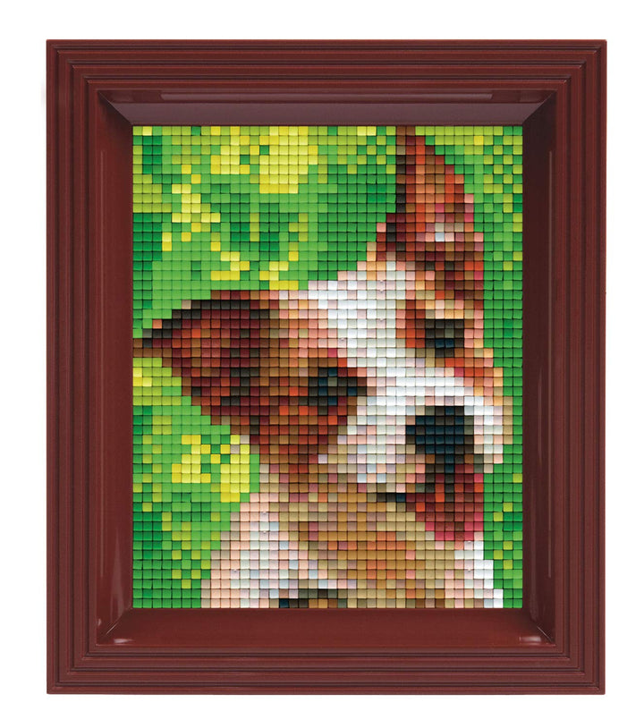 Pracht Creatives Hobby Pixel P31320 Mosaik Geschenkverpackung Hund, Pixelbild mit Rahmen, kinderleic