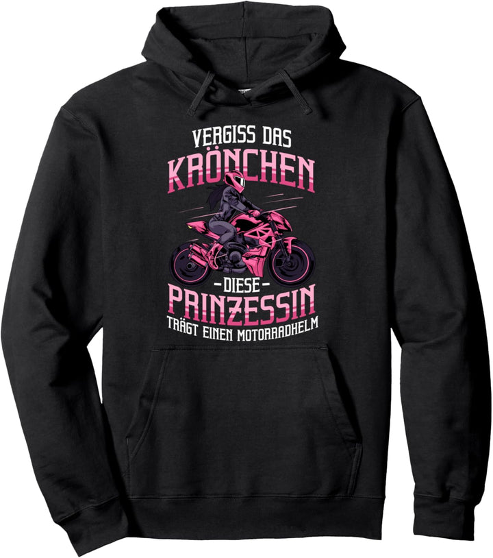 Motorradfahrerin Bikerin Motorradhelm Motorradfahren Pullover Hoodie