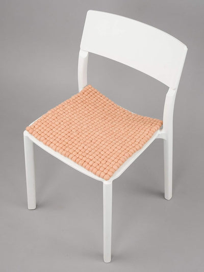 myfelt Filzkugel-Sitzauflage Stuhlauflage - Merle - quadratisch, 36x36 cm, Rosa, Rosa