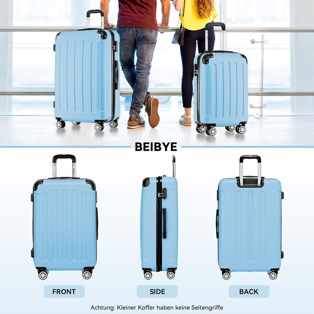 BEIBYE Hartschalen-Koffer Trolley Rollkoffer Reisekoffer Sicherheit Zahlenschloss Zwillingsrolle ABS