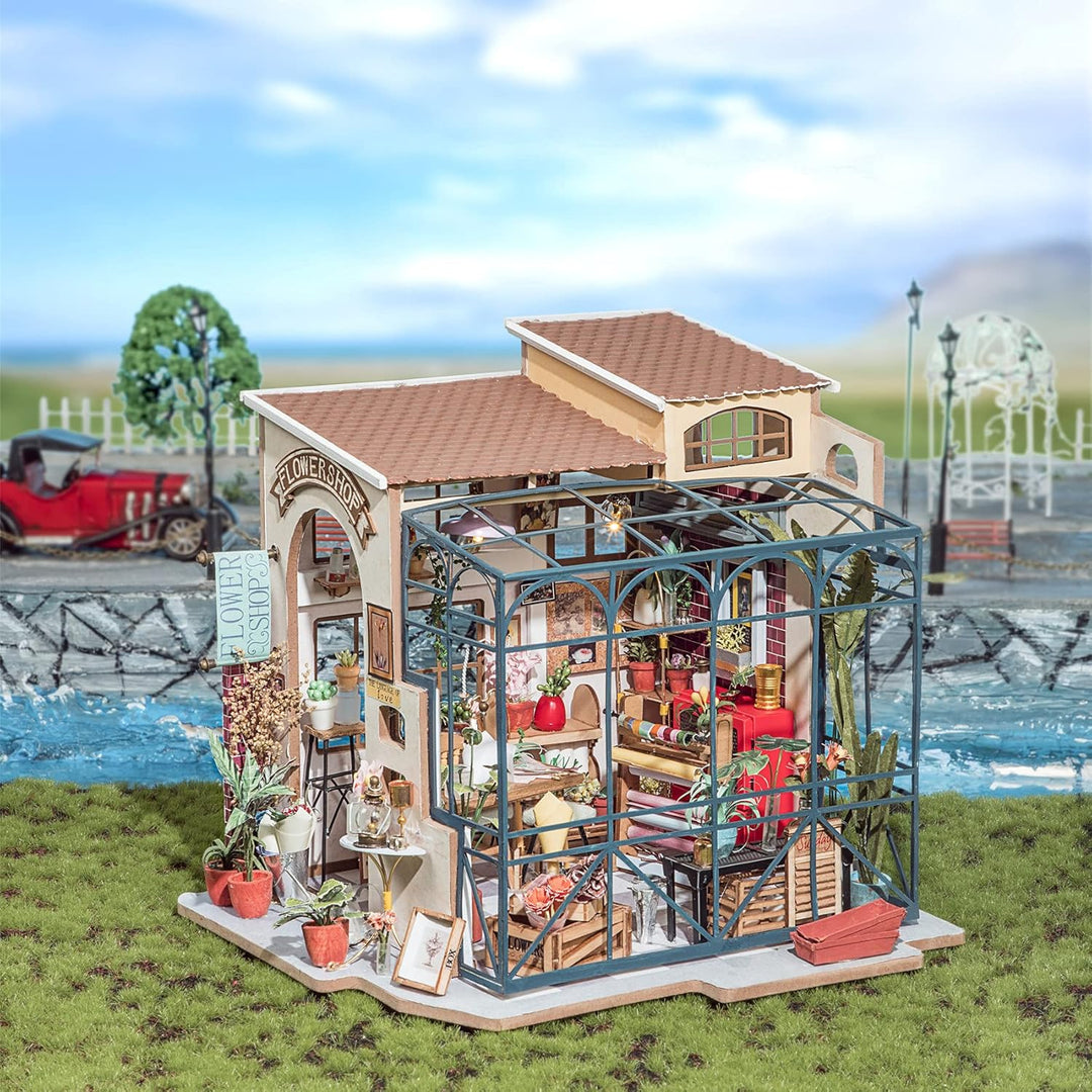 Rolife Mini DIY Handwerk Puppenhaus Kit Blumenladen Modell Puppenhaus Spielzeug Set Erwachsene Teena