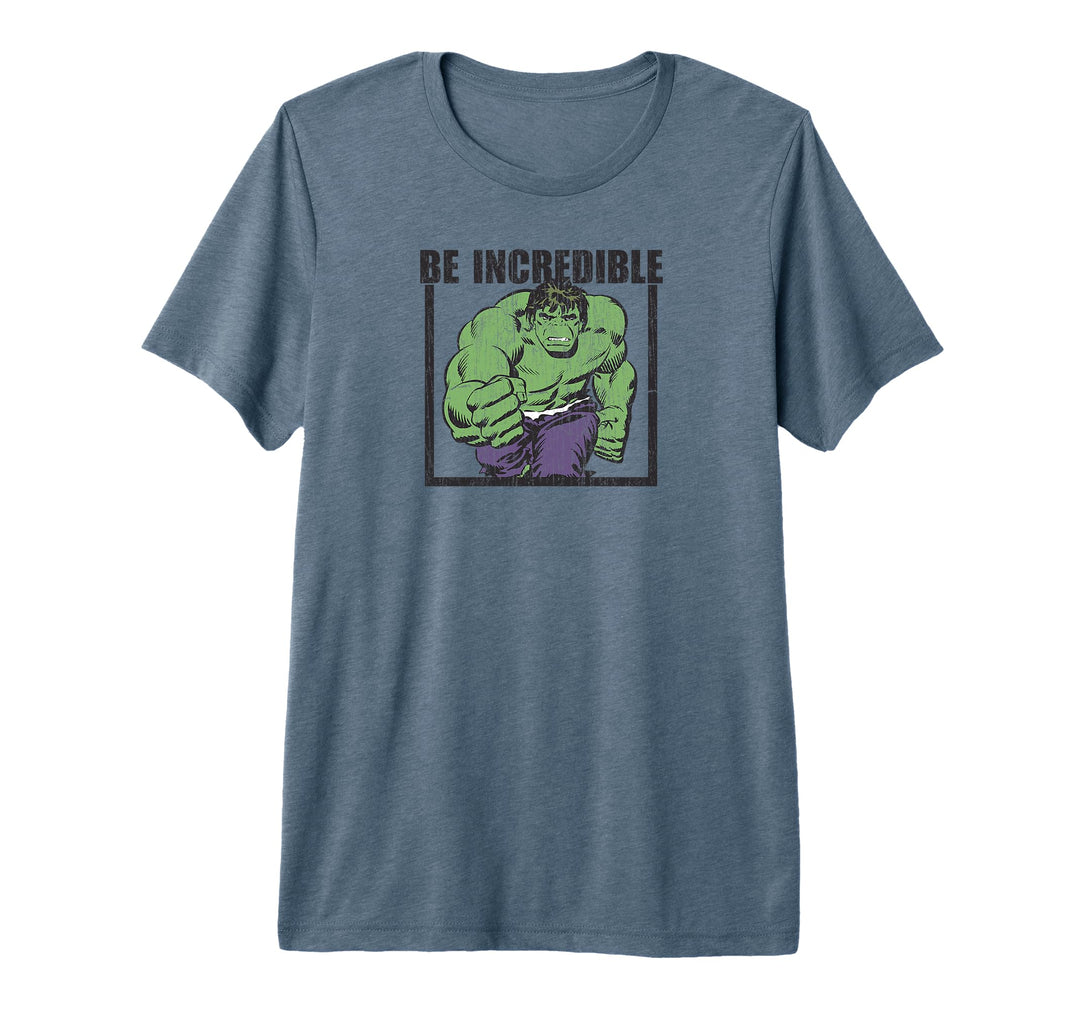 Womens Marvel Hulk Be Incredible Premium Graphic T-Shirt Large Olive