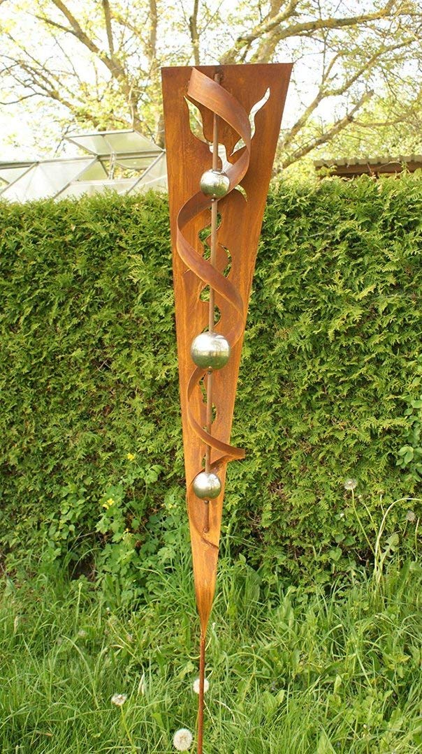Gartendeko Andrea Rost Stecker mit Glanz Edelstahlkugeln