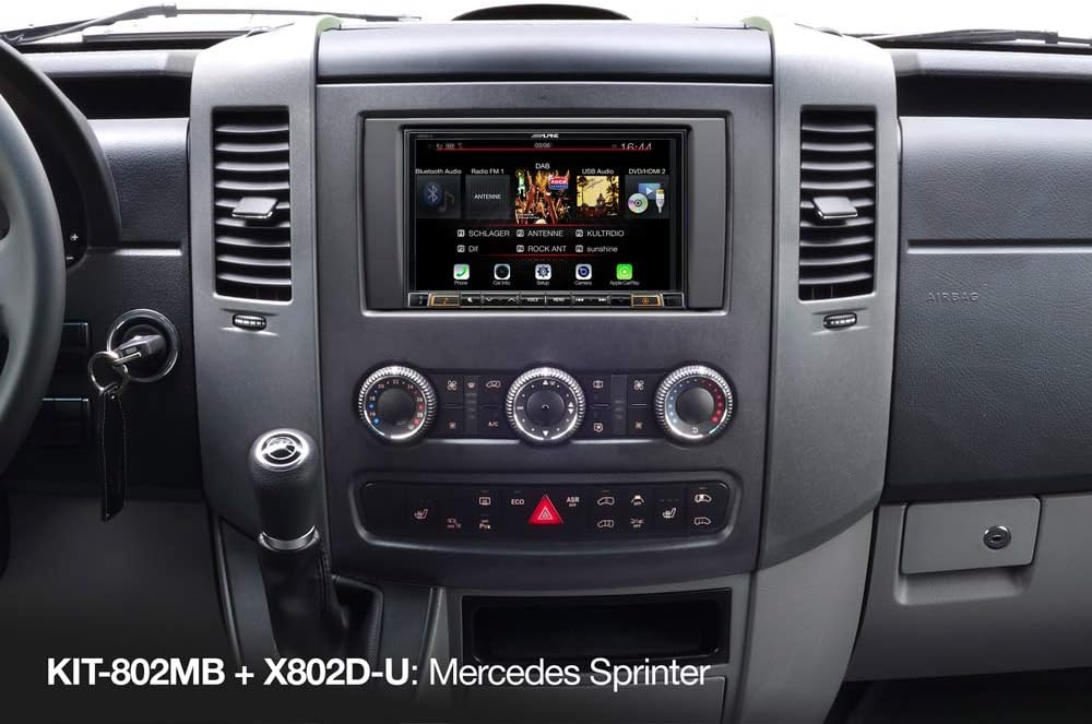 Alpine KIT-802MB 8-Zoll Einbauset für Ihren Mercedes (A-/B-Klasse, Vito/Viano & Sprinter)
