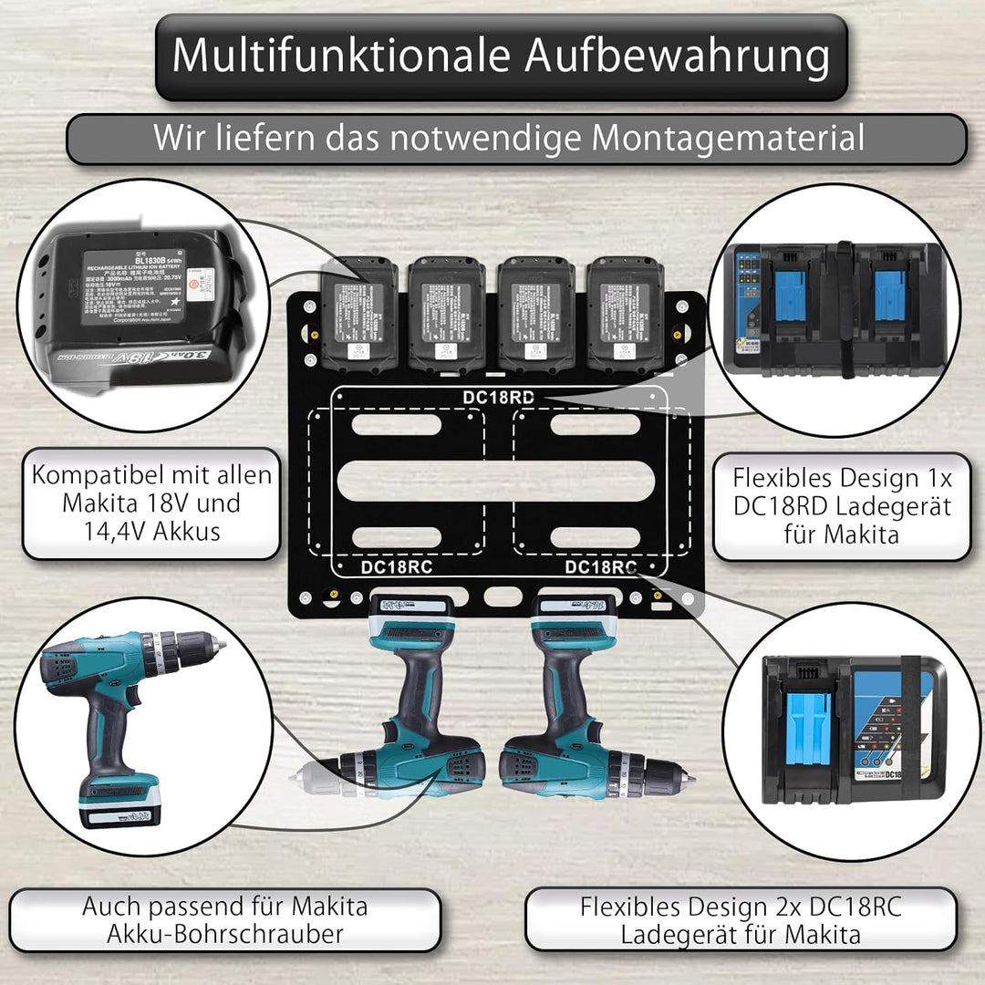Wandhalterung für Makita,Akku Halterung für Makita DC18RC/DC18RD Ladegerät, Ladegerät Wandhalterung