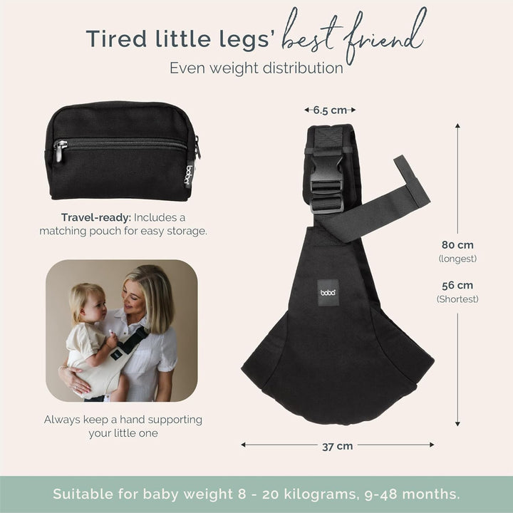 Boba Buddy Hüfttrage Baby bis Kleinkind -100% Baumwoll Babytrage Seitlich, Kindertrage mit verstellb