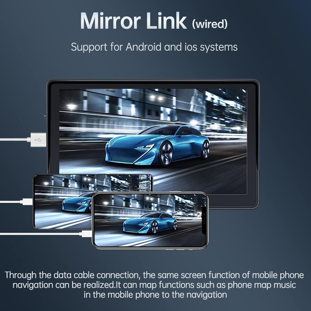 WEPARTICULAR Kabelloser Apple Carplayer Android Auto Monitor, 7-Zoll-Full-HD-Touchscreen, tragbarer
