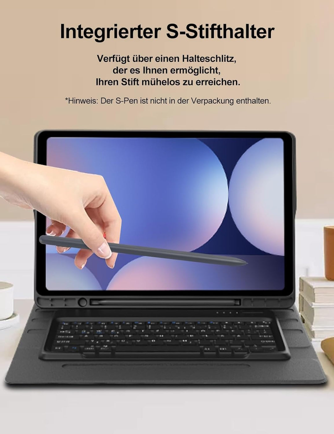 Tastatur Hülle für Samsung Galaxy Tab S10 Ultra/S9 Ultra 14.6 Zoll, QWERTZ Deutscher, Keyboard Cover