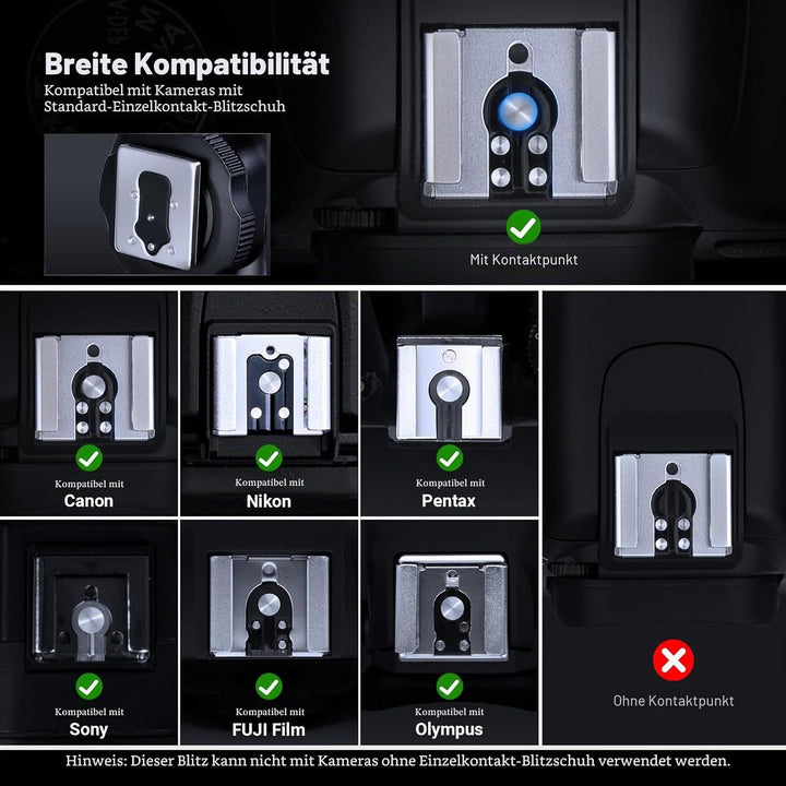 Neewer TT560 Kamera Blitz Speedlite für Canon Nikon Panasonic Olympus Pentax und andere DSLR-Kameras