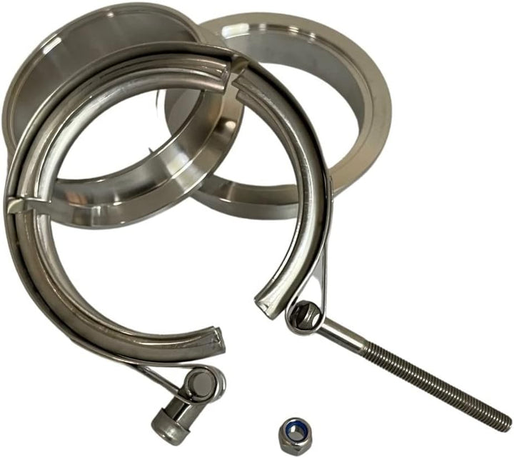 Boltza® V-Band Klemme + Flansche komplett Edelstahl extra Turboschlauch (76 mm) 3.0" Inch (76mm), 3.