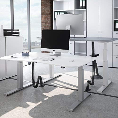 boho office® Slim Line Kabelführung Kabelkanal Kabelmanagement in Schwarz Matt für höhenverstellbare