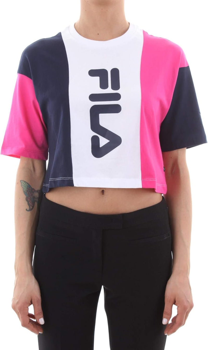 Fila Bai Cropped T-Shirt pink Yarrow/Black iris/briwh