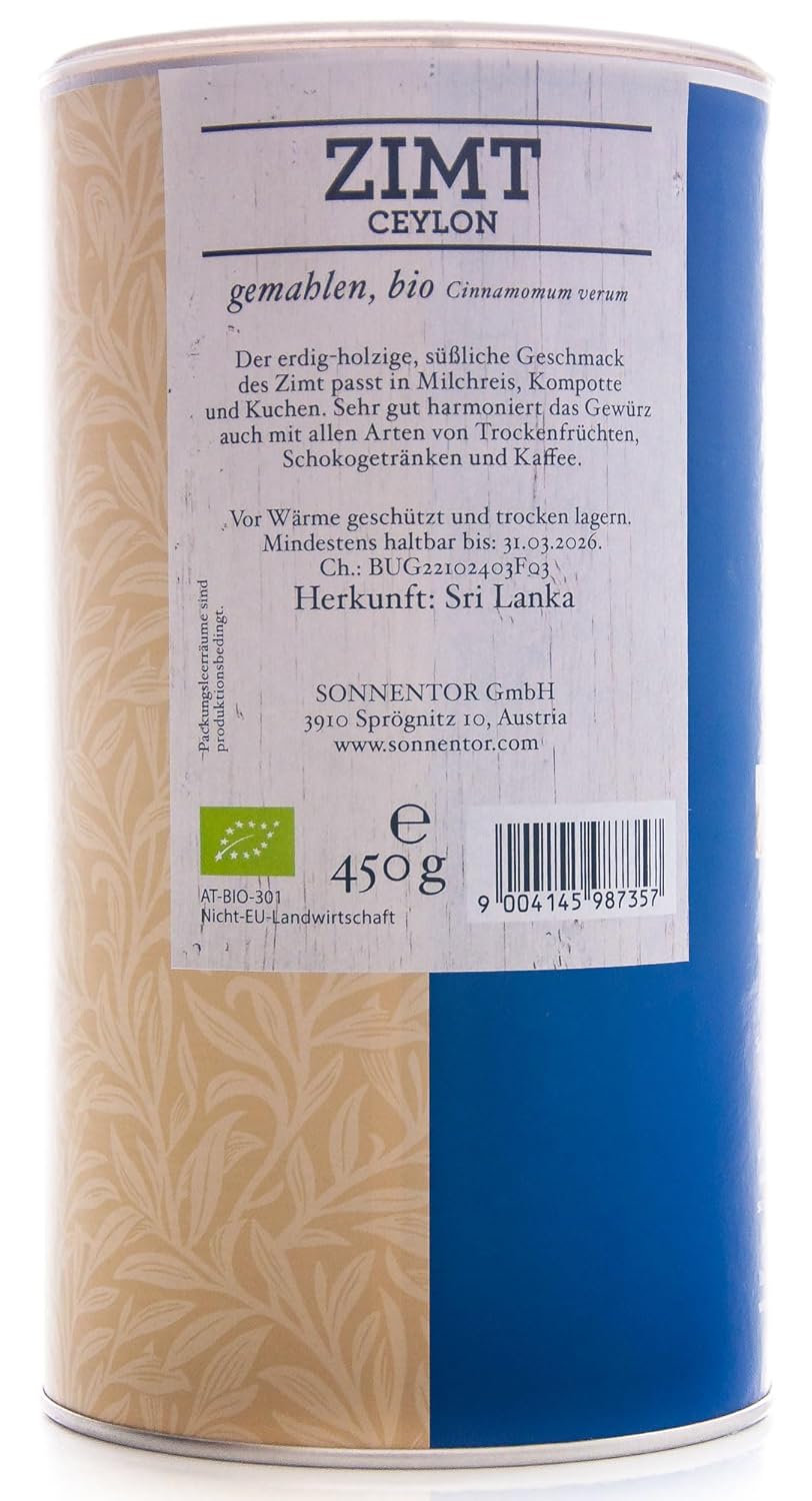 Sonnentor Zimt Ceylon gemahlen bio 450 g Gastrodose