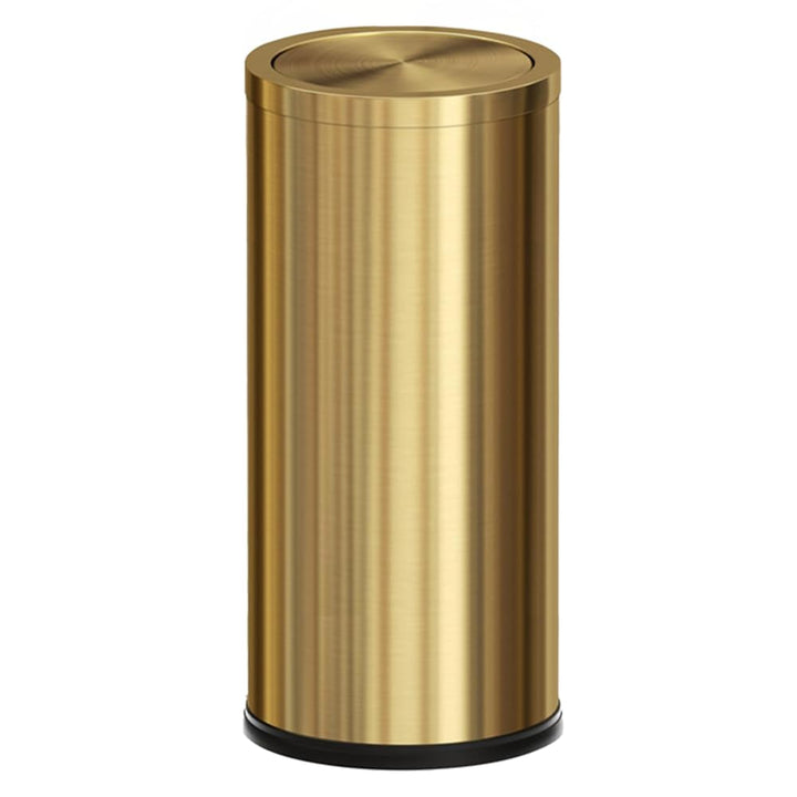 Goldener Müllcontainer, 30-Liter-Müllcontainer mit Deckel, grosszügiger Küchenmüllcontainer mit schw