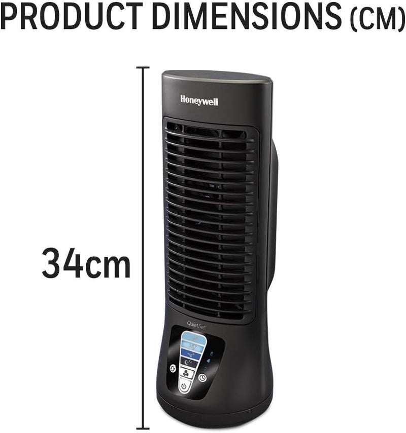 Honeywell QuietSet Ventilator (oszillierend, individuell einstellbar, Mini-Turmventilator, leiser Be