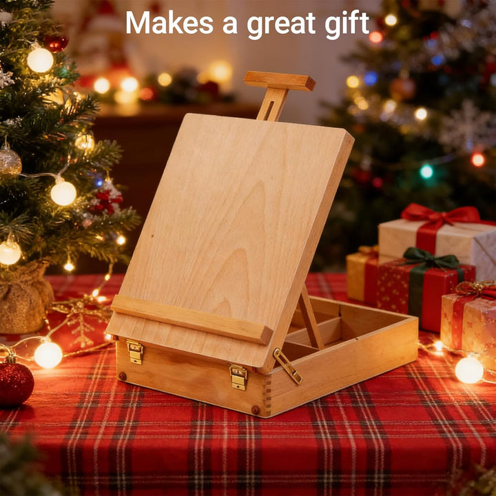 Tischstaffelei, Premium-Holz-Sketchbox-Staffelei, Kofferstaffelei, Staffelei kinder Erwachsene, Küns