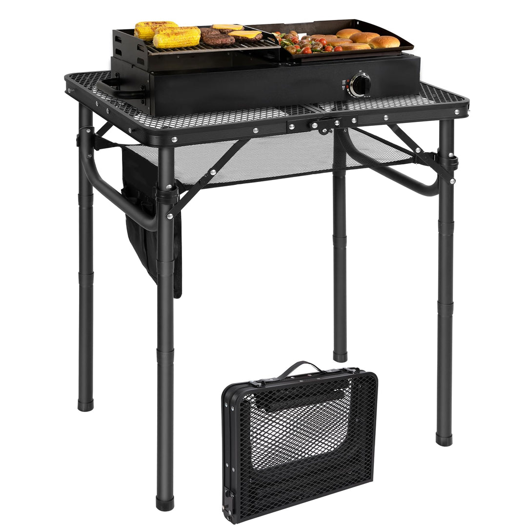 REDCAMP Tragbarer Grilltisch mit Mesh Desktop, 60 x 40cm Leichter Faltbarer Klappbarer Campingtisch