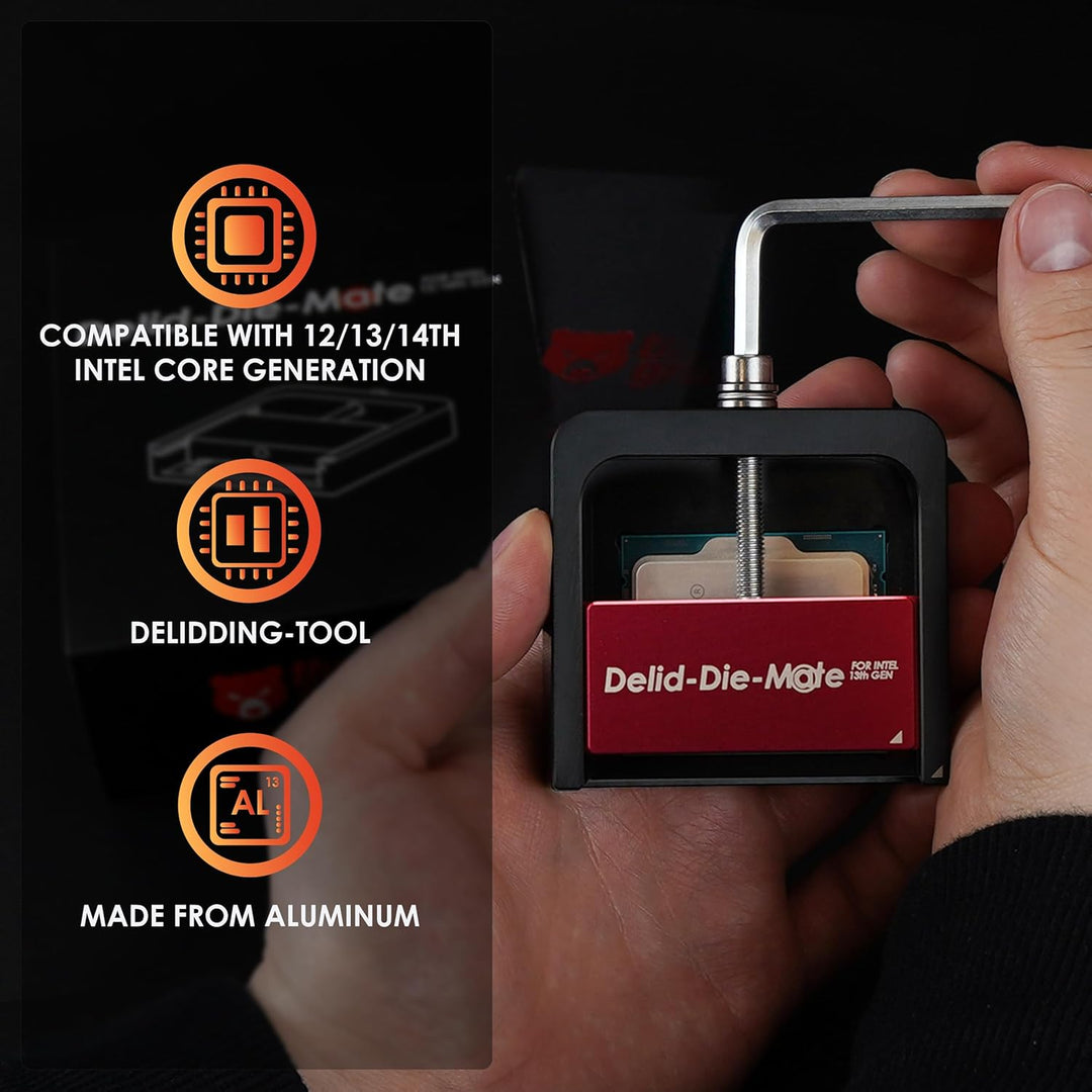 Thermal Grizzly - Delid-Die-Mate - Intel 13th Gen CPU Delid-Tool - Werkzeug zum Entfernen des Prozes